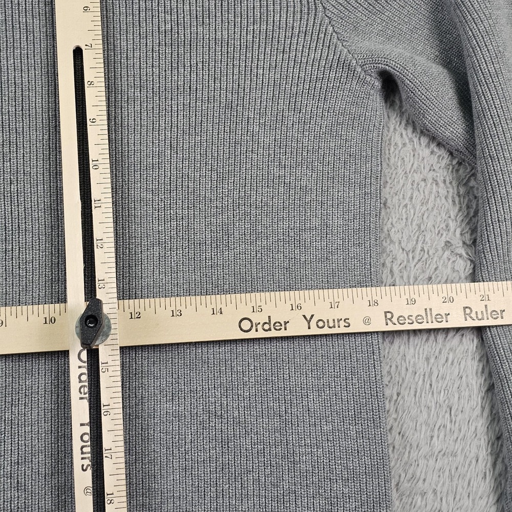 Hollister Sweater Mens Large Gray Cotton V Neck Knit Pullover Embroidered Y2K - Picture 8 of 9